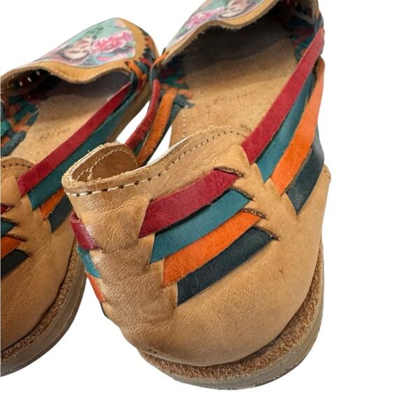 FRIDA KAHLO Hurache Colorful leather Women's Sandals Flats Size 8.5 - Picture 8 of 10